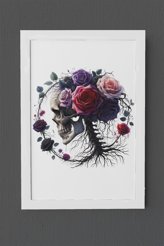 Floral Skull Framed poster