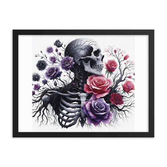Floral Skeleton Framed poster