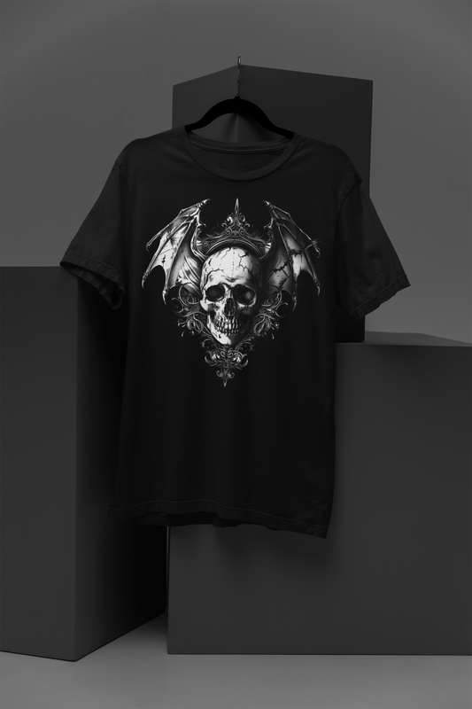 Gothic Bat Winged Skull Short-Sleeve Unisex T-Shirt